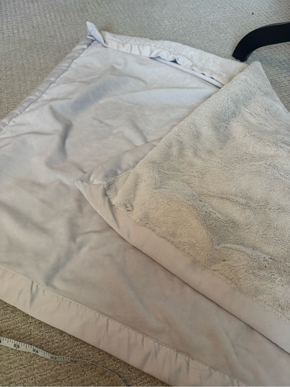 Pottery Barn Kids grey Plush Reversible Throw baby Blanket